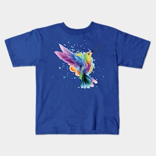 humming bird of watercolor rainbow1 Kids T-Shirt